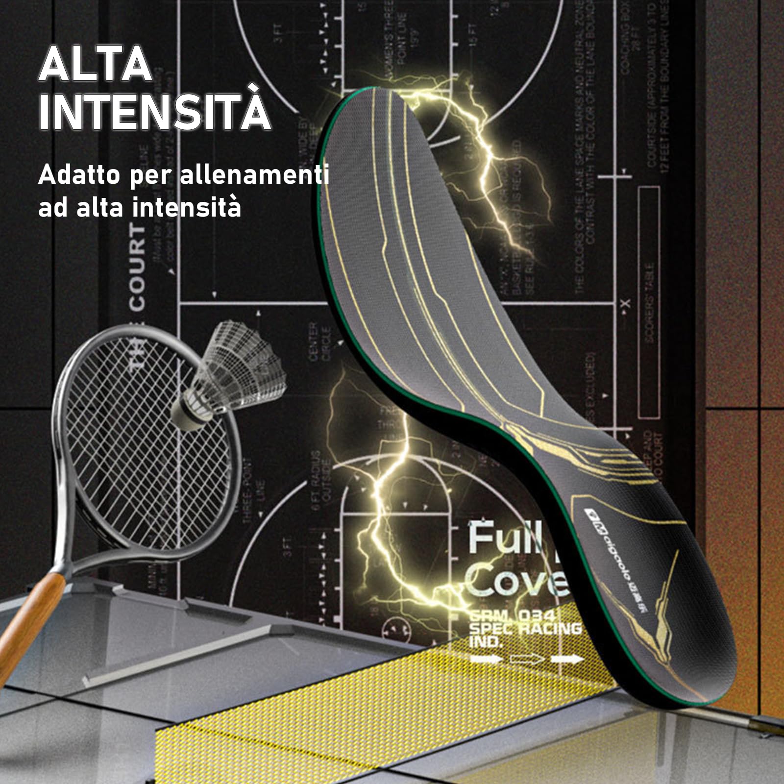 Solette in Fibra di Carbonio con Supporto Arco Plantare per Sport ad Alte Prestazioni – Ammortizzazione Migliorata, Prevenzione Infortuni & Miglioramento Prestazioni EU 45-46