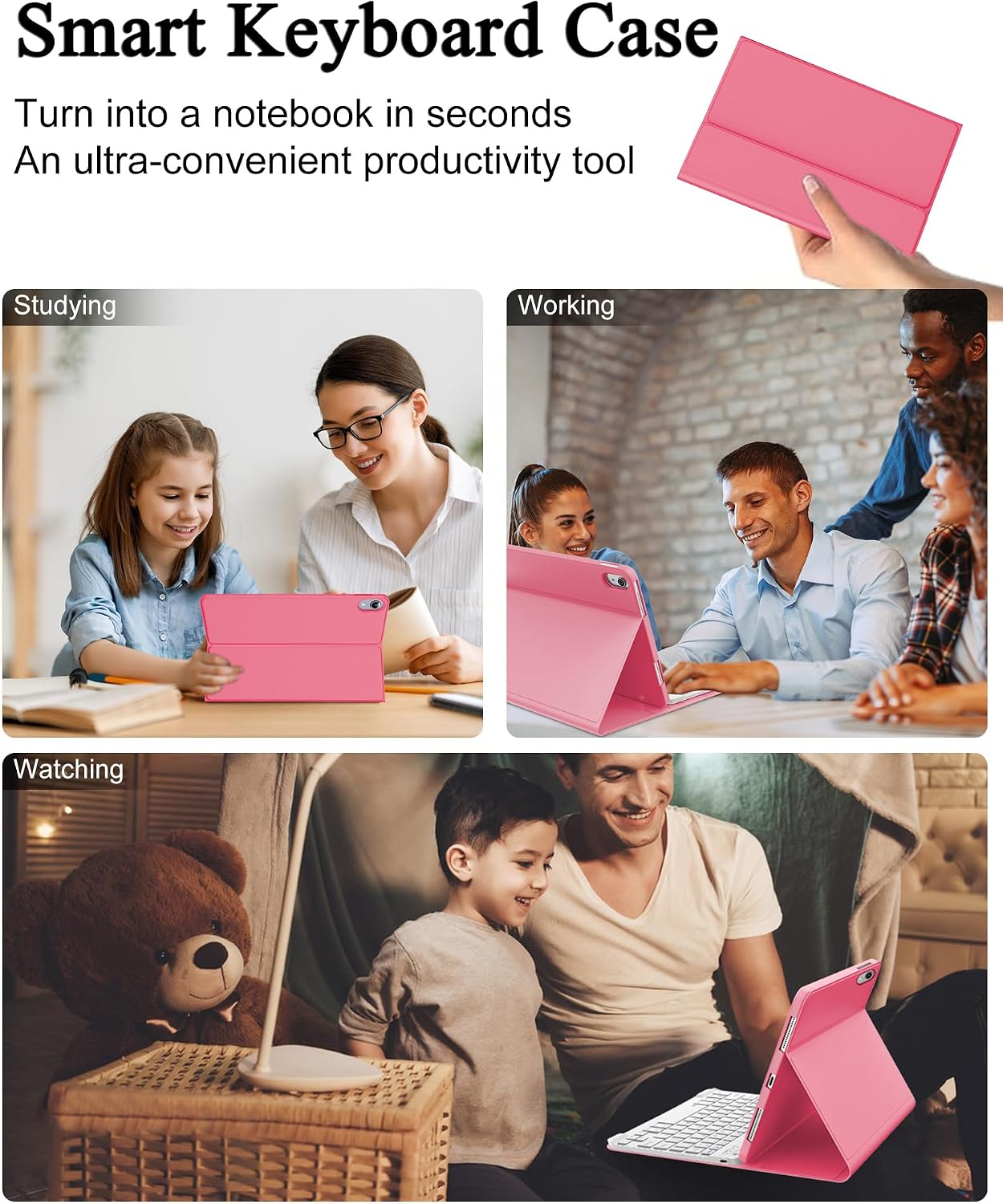 for iPad 11th/10th Generation Case with Keyboard A16 11-inch 2025, Rechargeable Detachable Wireless Bluetooth Keyboard for iPad 10th 10.9” 2022, Smart Folio Slim Cover with Pencil Holder Thin & Light