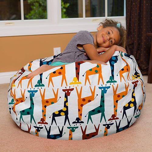 Miniatura 164 de Posh Beanbags - Sillón puff Lienzo Animales Bosque Critters,Lienzo Pájaros en Blanco,Lona Chevron Negro y Blanco,Tela para colorear lienzo - Mundo