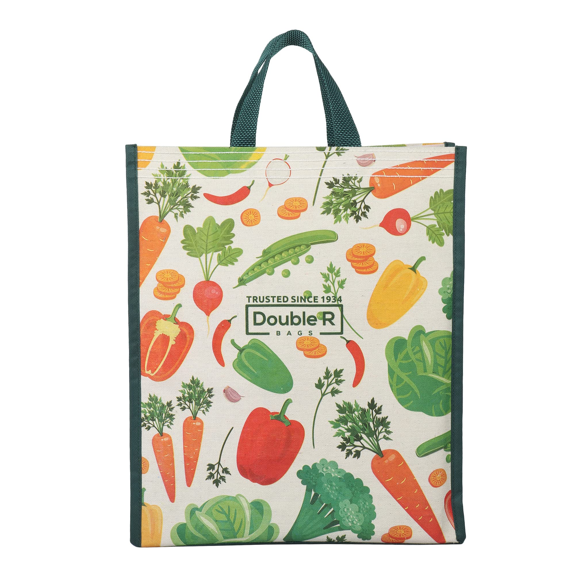 Double R Bags Reusable Shopping Cotton Bags Kitchen Essentials/Grocery Bag/Vegetable Bag/jhola/Carry Bag |Eco-Friendly, Multi-Purpose Canvas Bag, Veg, Pack of 1