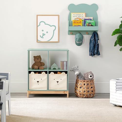 Miniatura 4 de babyGap by Delta Children Brannan Bear - Estante de pared con 4 ganchos, color verde salvia