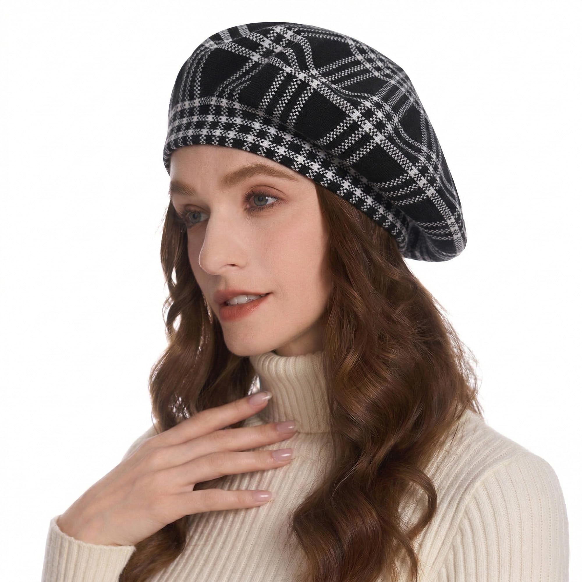 ZLYC Damen Winter Baskenmütze Französische Barett Doppelschicht Warm Beret