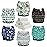 Mama Koala 3.0 Cloth Diapers for Babies with AWJ Lining, 6 Pack with 6 Natural Cloth Diaper Inserts - Reusable and Washable Pocket Diapers (Jagger-R)