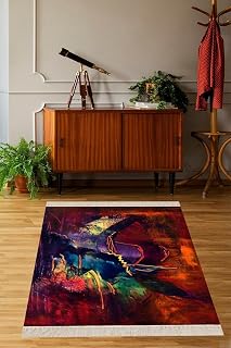 On The Clouds Rüya Dijital Baskı Yıkanabilir Kaymaz Taban Modern Salon Halı ve Yolluk MEG1020, 100 x 300