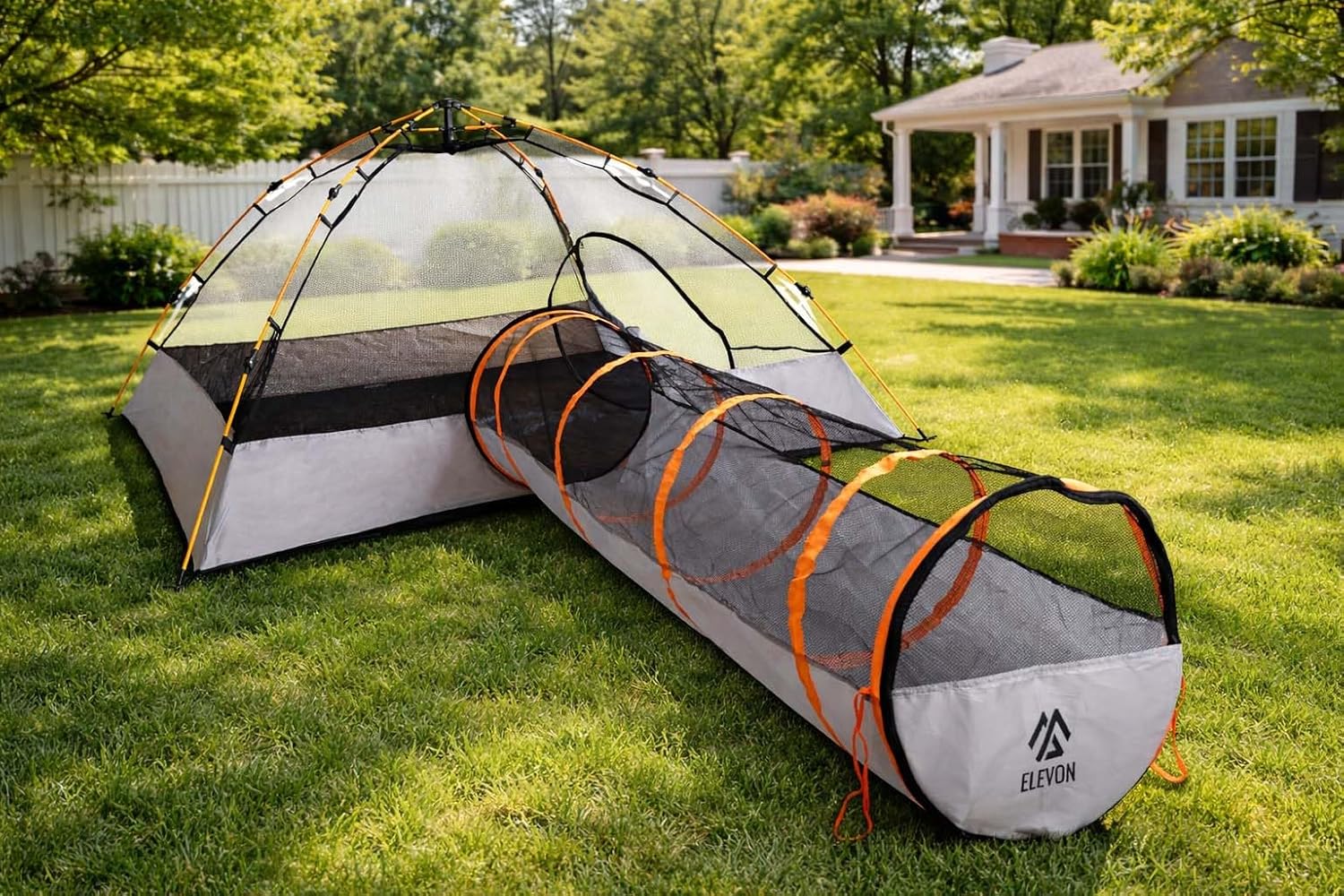 Elevon Extra-Large Pet Enclosure, Cat Tunnels Tents Suitable for Cats Dogs Rabbits, Indoor Outdoor Playpen Portable Exercise Tent with Carry Bag, 74" x 74"x 36"