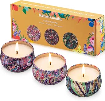 Hausware 3-Pack 2.5 oz Soy Scented Candles – Lavender, Vanilla & Rose