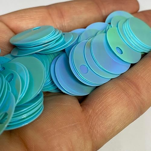 Miniatura 3 de Paillettes de lentejuelas redondas planas de 0.787 in, 285 piezas de 0.78 pulgadas, agujero de 0.78 pulgadas, surtido de lentejuelas acrílicas, 1,76