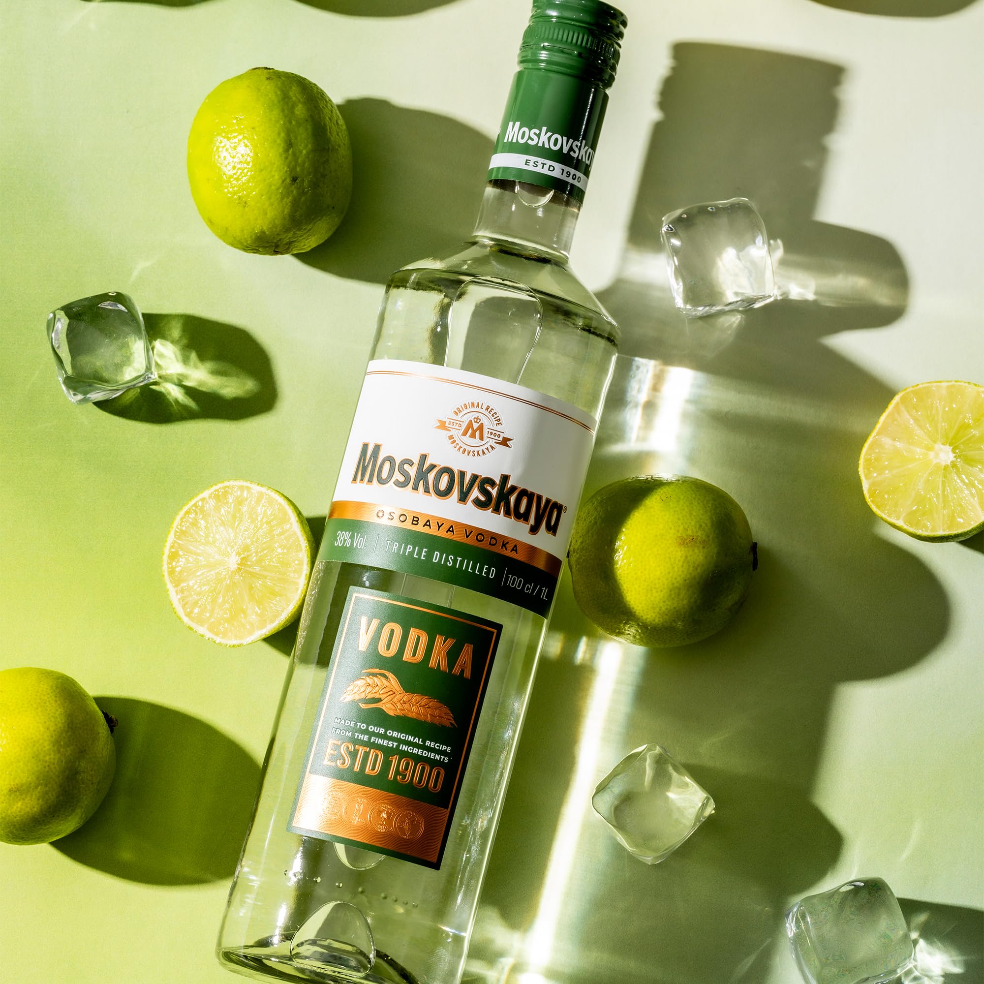 Moskovskaya Osobaya Vodka 100cl 38% Vol Destilada con ingredientes naturales