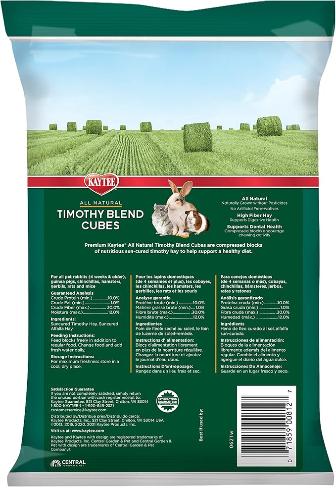 Kaytee Cubos de Heno Timothy para Mascotas Pequeñas 1 lb miniatura 10