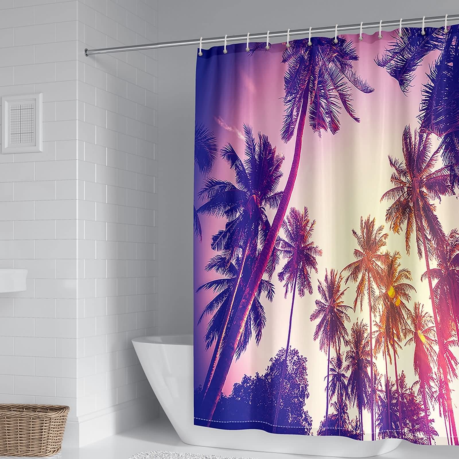 Rideau de douche 165x200cm polyester imperméable contre l'humidité
