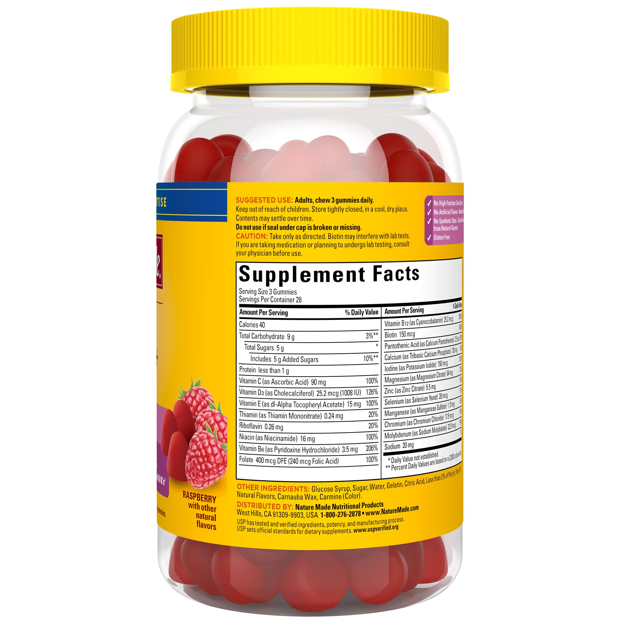 Nature Made Advanced Multivitamin Gummies 50 + for Her, Womens Multivitamins Gummies with Magnesium Citrate, Vitamin D3, Zinc, Calcium and All 8 B Vitamins, 84 Count, 28 Day Supply