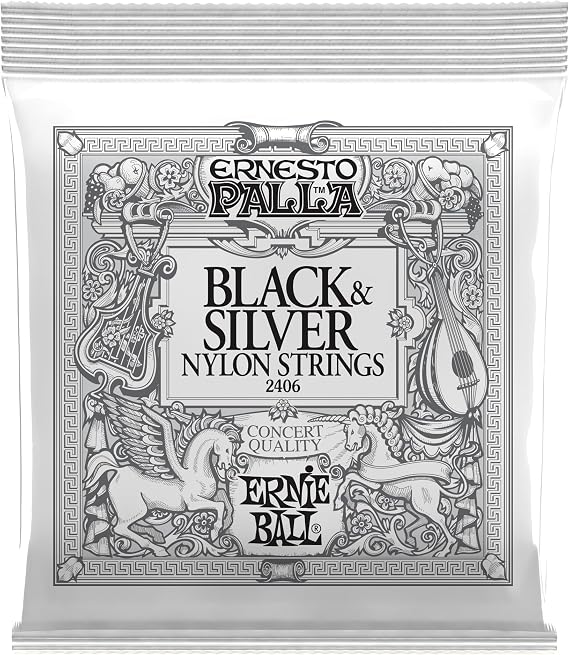 Ernie Ball Ernesto Palla Black & Silver Classic Guitar Strings Nylon