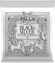 ENCORDEAMENTO P/VIOLAO CLASSICO ERNESTO PALLA BLACK AND SILVER NYLON TENSAO MEDIA P02406 ERNIE BALL