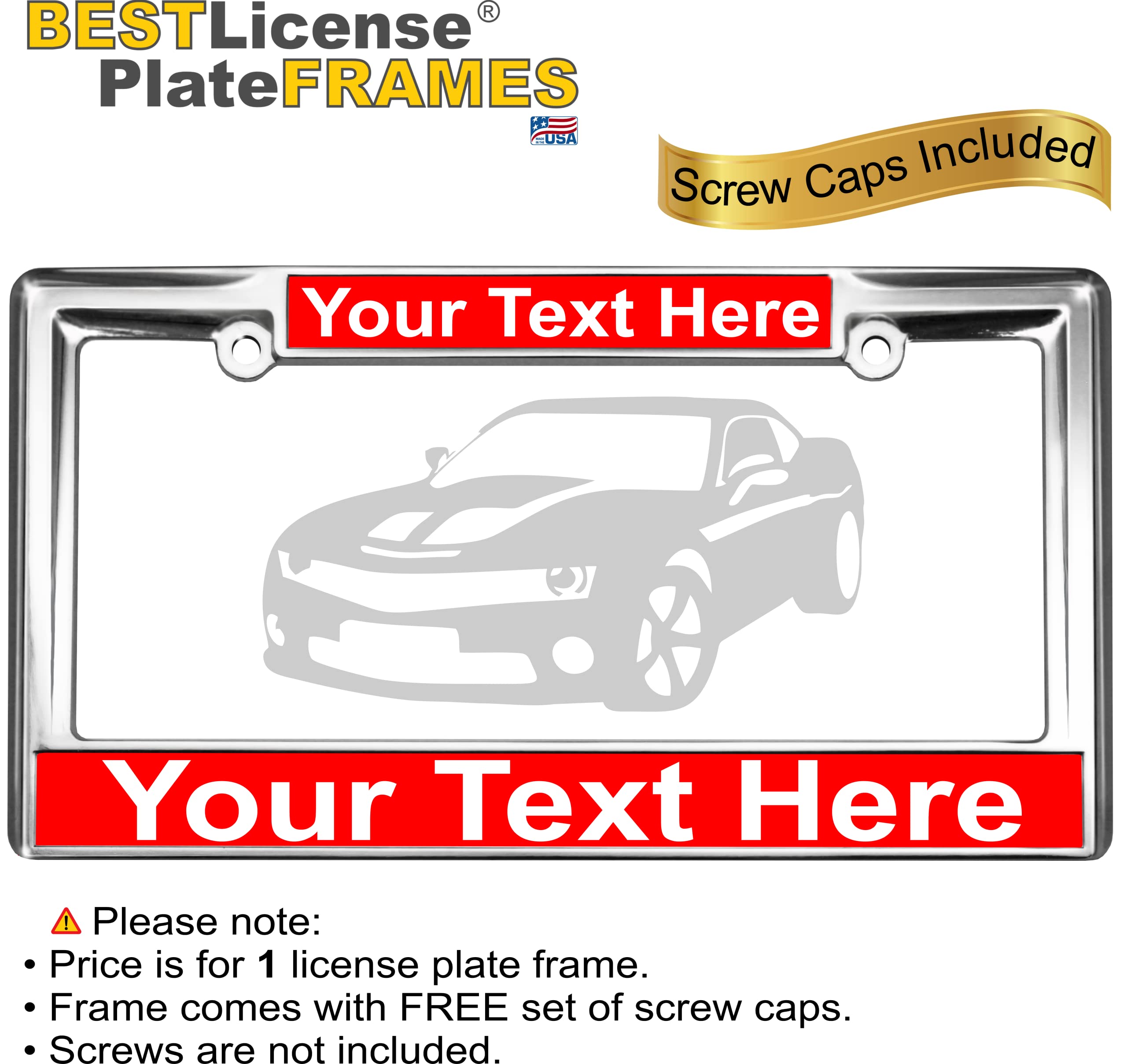 Custom Personalized Heavy Duty Chrome Metal Car License Plate Frame with Free c - Picture 22 of 132