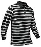 Mens Classic Fit Striped Polo Shirts Long&Short Sleeve Casual Collared Sports Daily T-Shirts for Everyday Wear