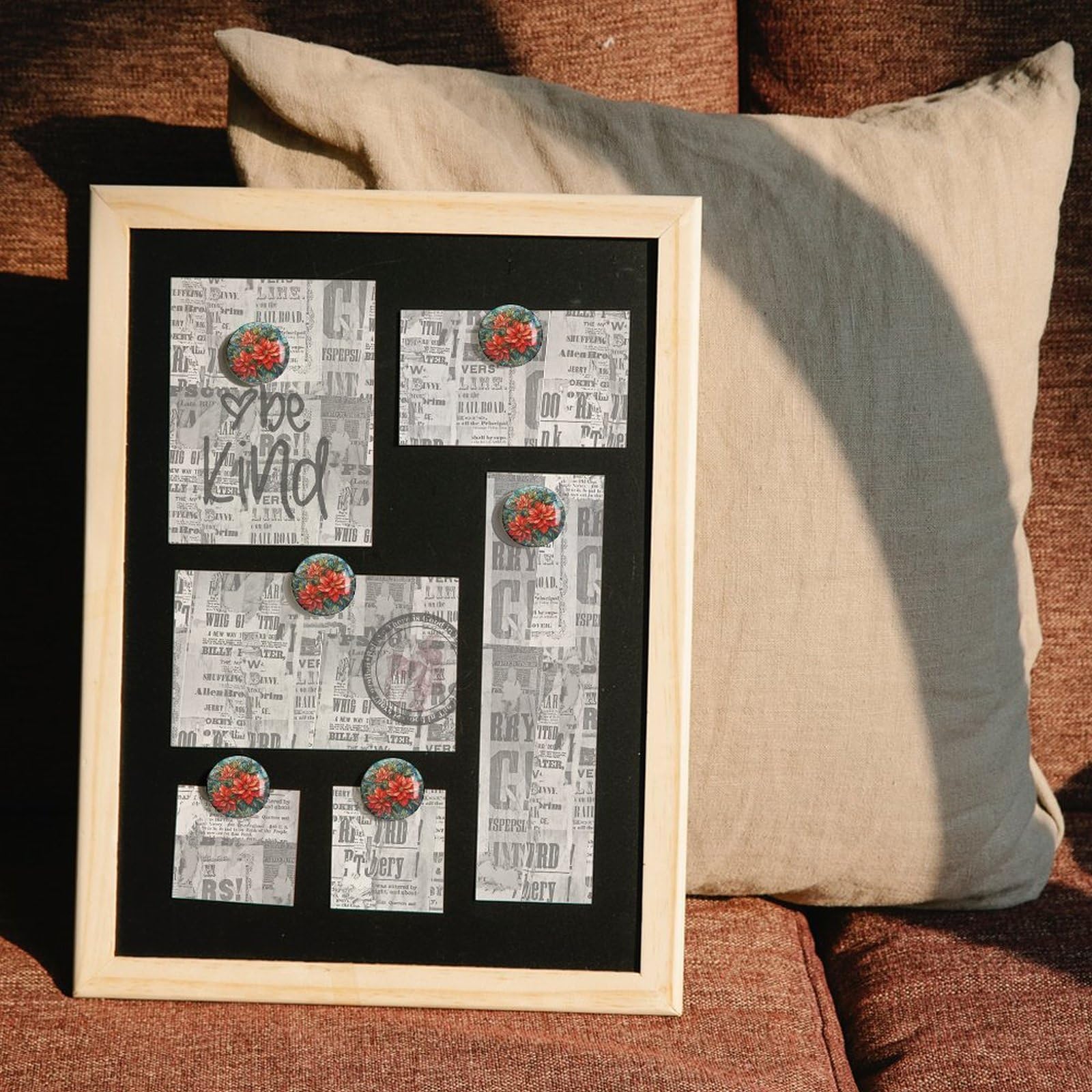 Imanes rojos florales para nevera, vitrales, bonitos imanes de invierno para vacaciones, imanes coloridos para escuela, hogar, cocina, oficina, clase, pizarras blancas, 4 piezas