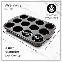 Vista 2 de Wrenbury Pro Mini - Moldes para tartas de queso extraíbles, 12 agujeros, acero al carbono de calibre pesado, parte inferior suelta, molde