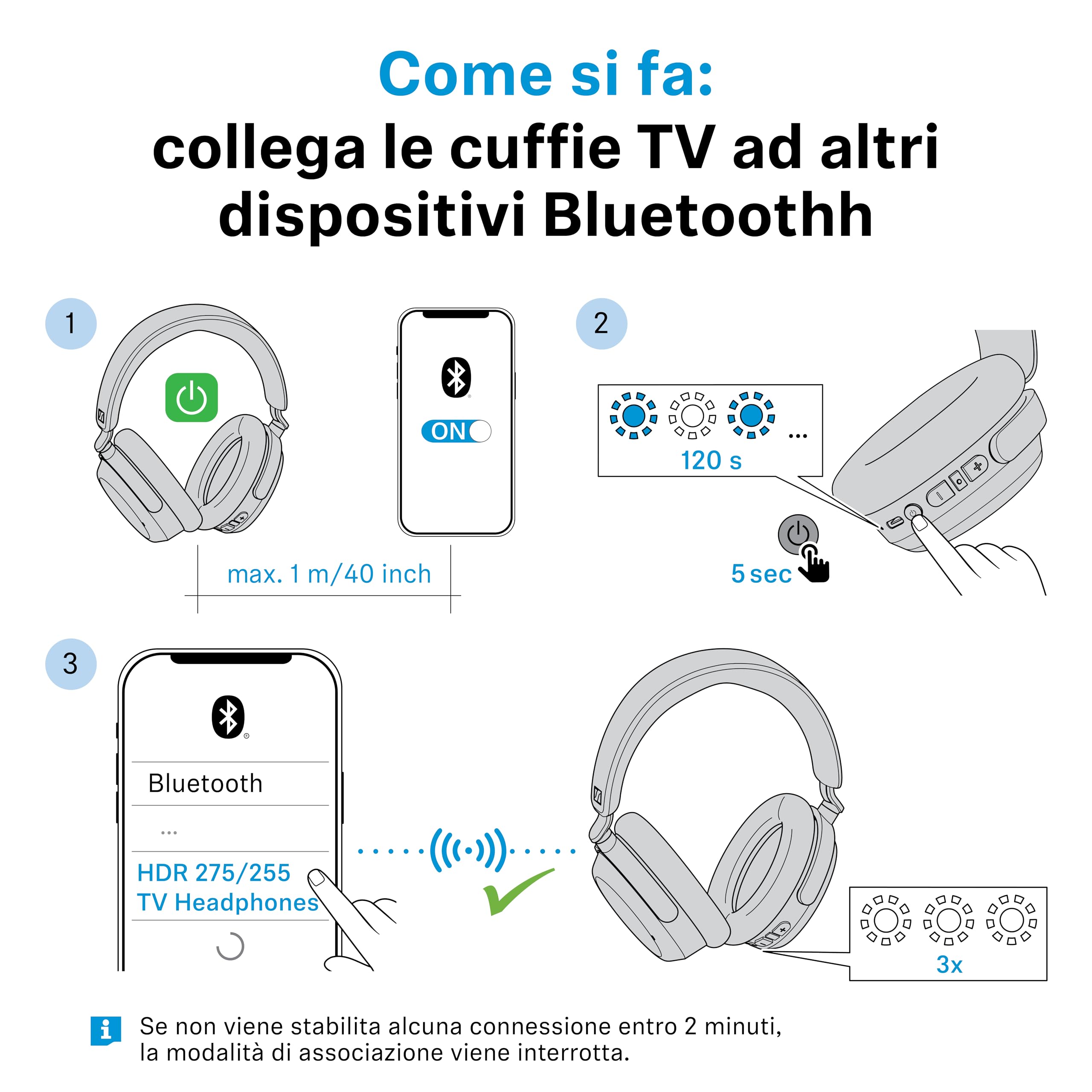 Sennheiser RS 255 Cuffie TV Wireless · Bluetooth — immagine 12 di 16