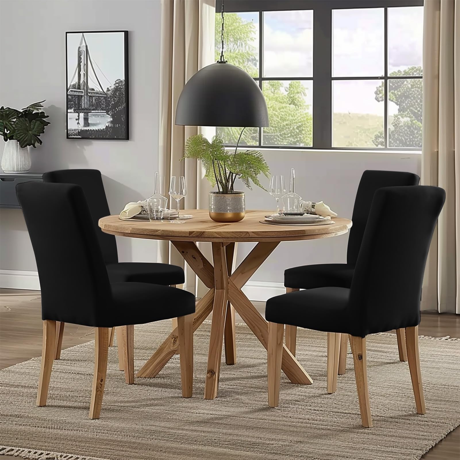 LUSCHEER Dining Room Chair Covers Set of 4 - Image 4