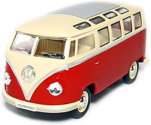 Miniatura 4 de KINGSMART 1962 Volkswagen Classic Hippy Bus de 7 pulgadas escala 124 modelo de metal fundido a presión verde juguete para tirar hacia atrás