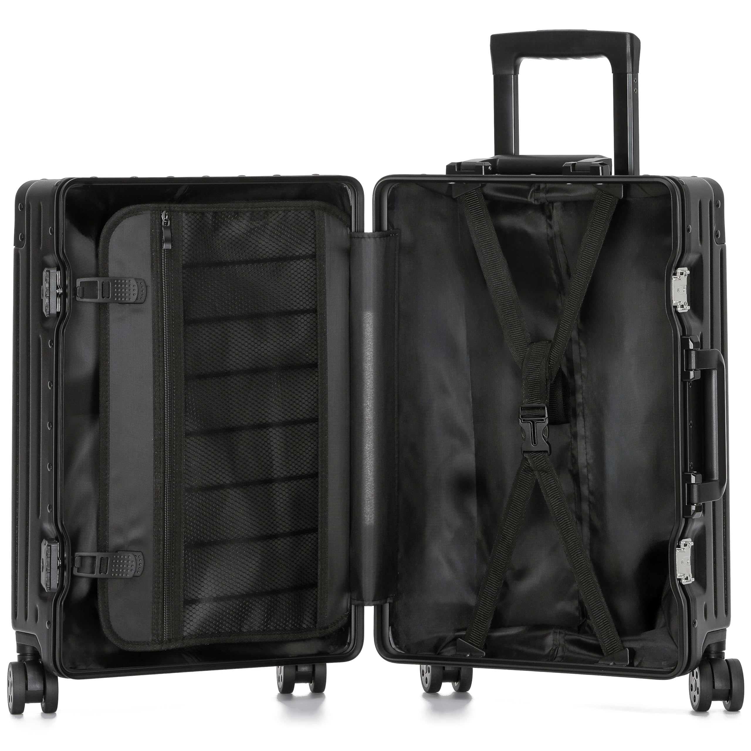 KOFA Set di valigie Zurich 2 pezzi, M-55cm & XL-75cm con telaio in alluminio e scocca rigida in policarbonato, valigie per imbarco + check-in, valigie da viaggio con ruote Spinner e doppia serratura
