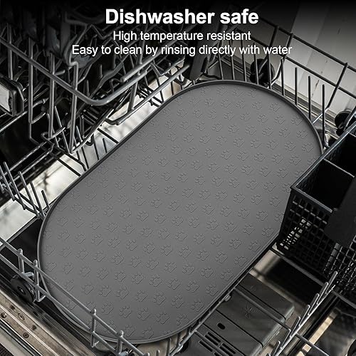 Miniatura 72 de KPWACD Tapete de alimentación de mascotas para perros y gatos, mantel individual de silicona para perros, antideslizante, impermeable, evita