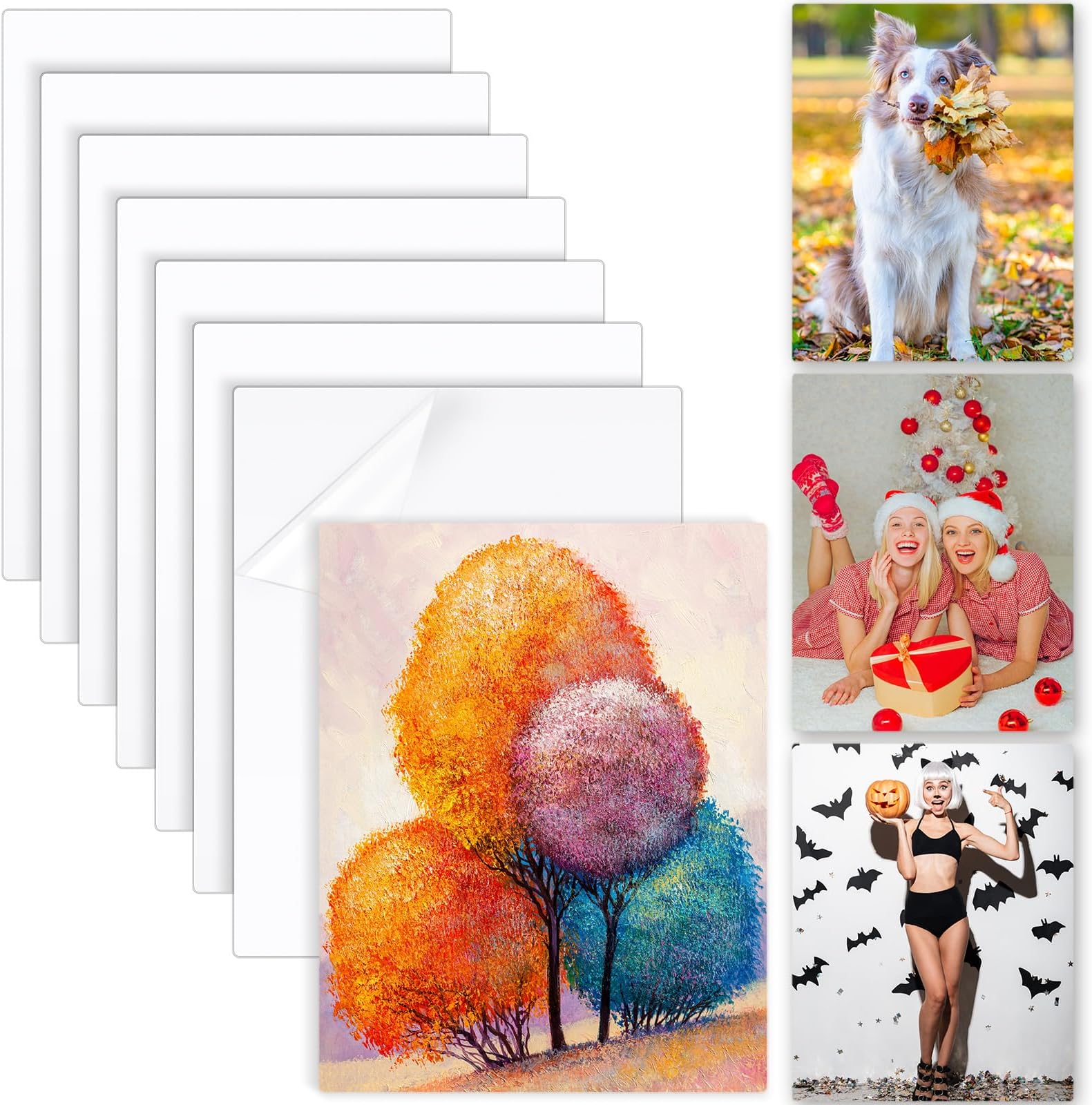 Sublimation Metal Photo Blanks 11 x 14 Inch 0.45mm Thick Aluminum DIY Photo Sign White Wall Poster Blank Pictures Wall Art for Bedroom Living Room Wedding Baby Shower Pet Family Decor(8 Pieces)
