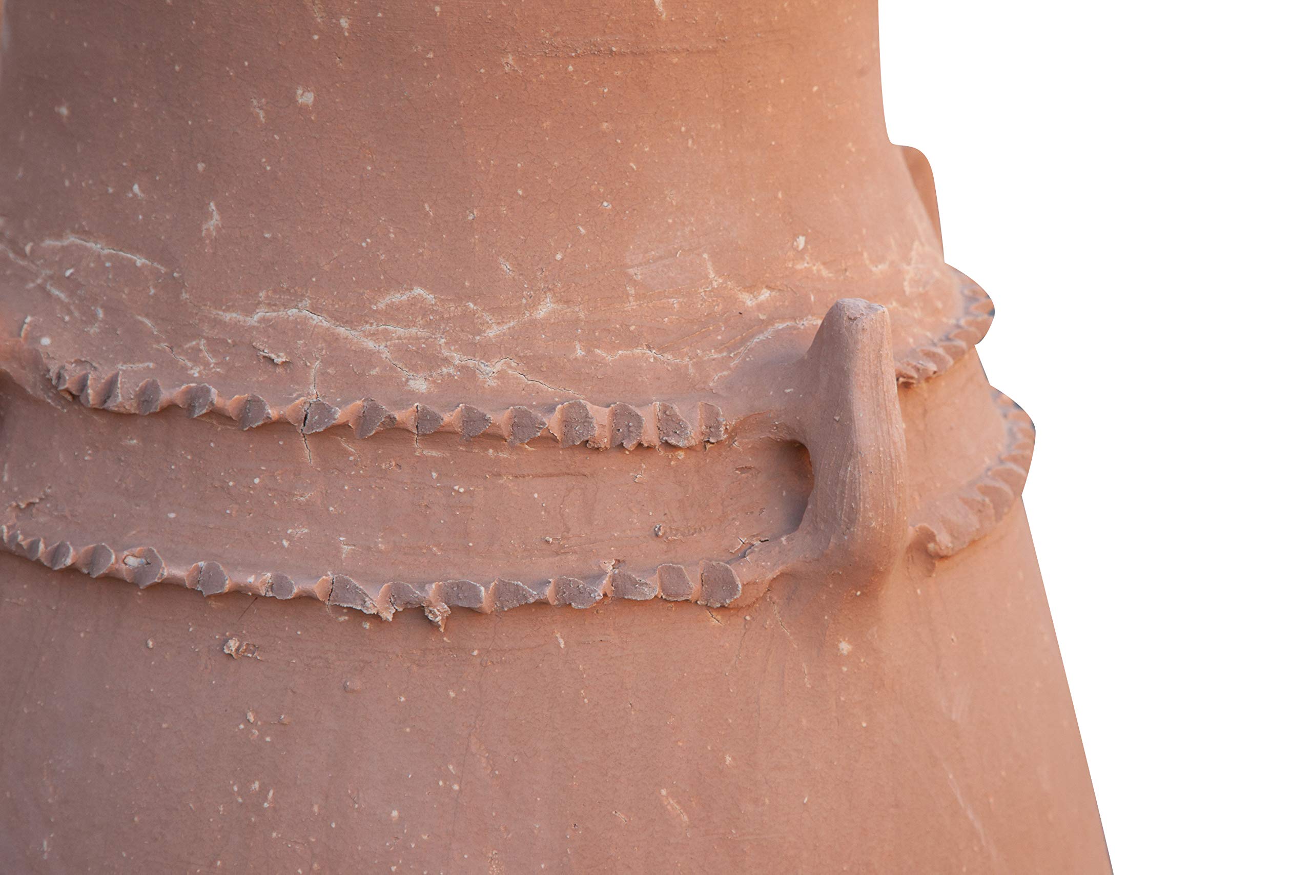 Biscottini Vaso in Terracotta artigianale 60x60x110 - Vaso da Esterno e Interno rotondo - Vasi Decorativi Grandi - Vasi per fiori Esterno - Fioriera per piante Terracotta - Fioriera balcone - Anfora