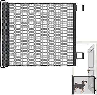 Retractable Dog Gate, Retractable Gate For Babies And Pets, No Drilling Mesh Safety Dog Gate For Stairs, Doggy Barrier, For Outdoor/Stairs/Doorways/Hallways