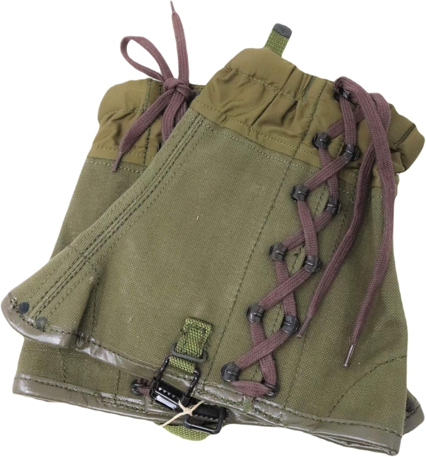 Italian Military Gaiters, Boot Guard, Canvas, Nylon Upper, Leather Trim, Hiking Gear, Protects Against Water Mud and Thorns, Made in Italy