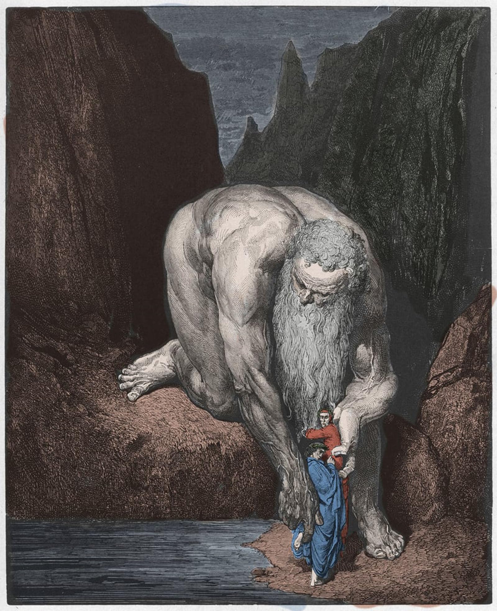 SERENDIPITP Retro Picture Poster Wall Art Pictures Painting the Antaeus by Gustave Dore Wall Art Canvas Print for Wall Decor 60x90cm