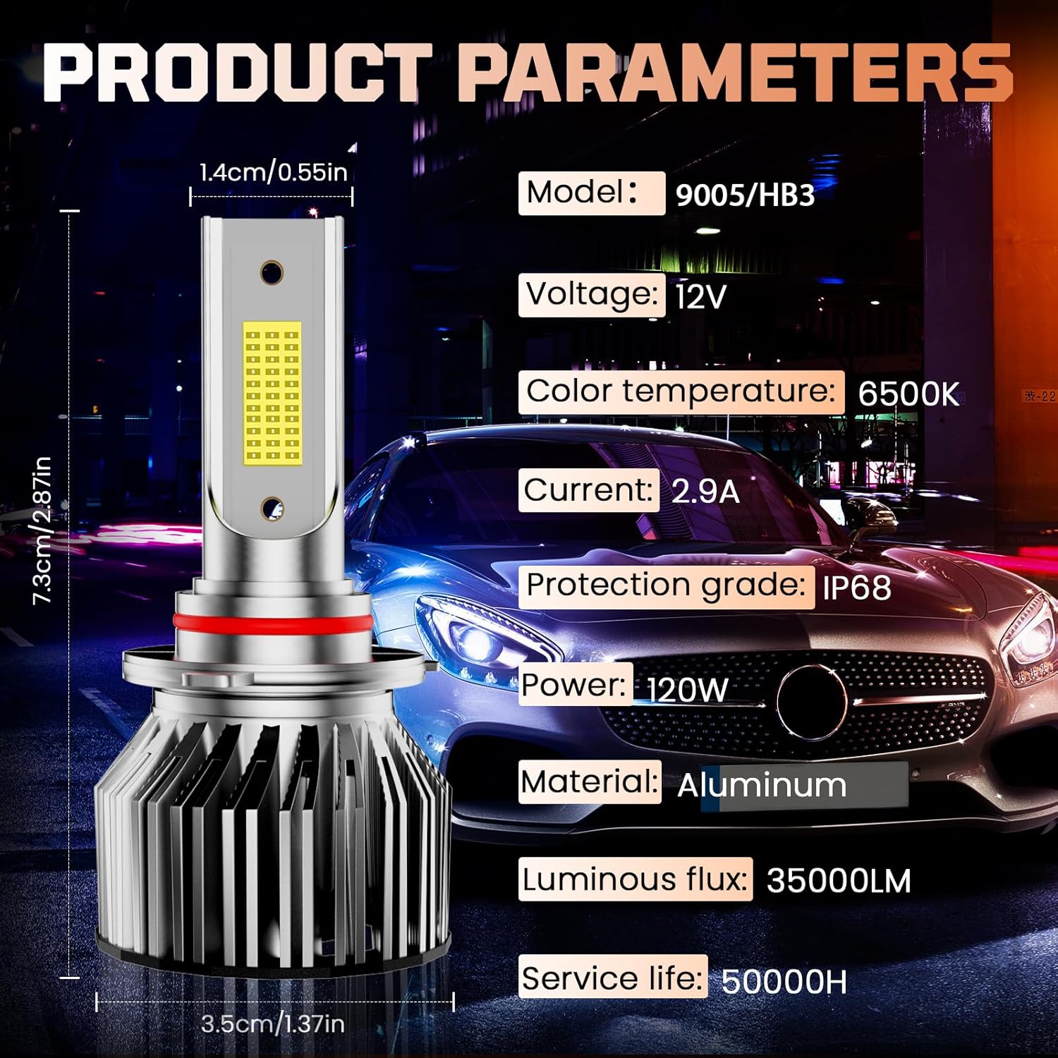 Car Light Bulbs Set Fit For 2009-2014 Acura TSX High Low Beam Fog Light Bulbs,Plug-n-Play 700% brightness 50,000-hour long durability 35000LM 6500K Light Bulb,IP68 6-Pack