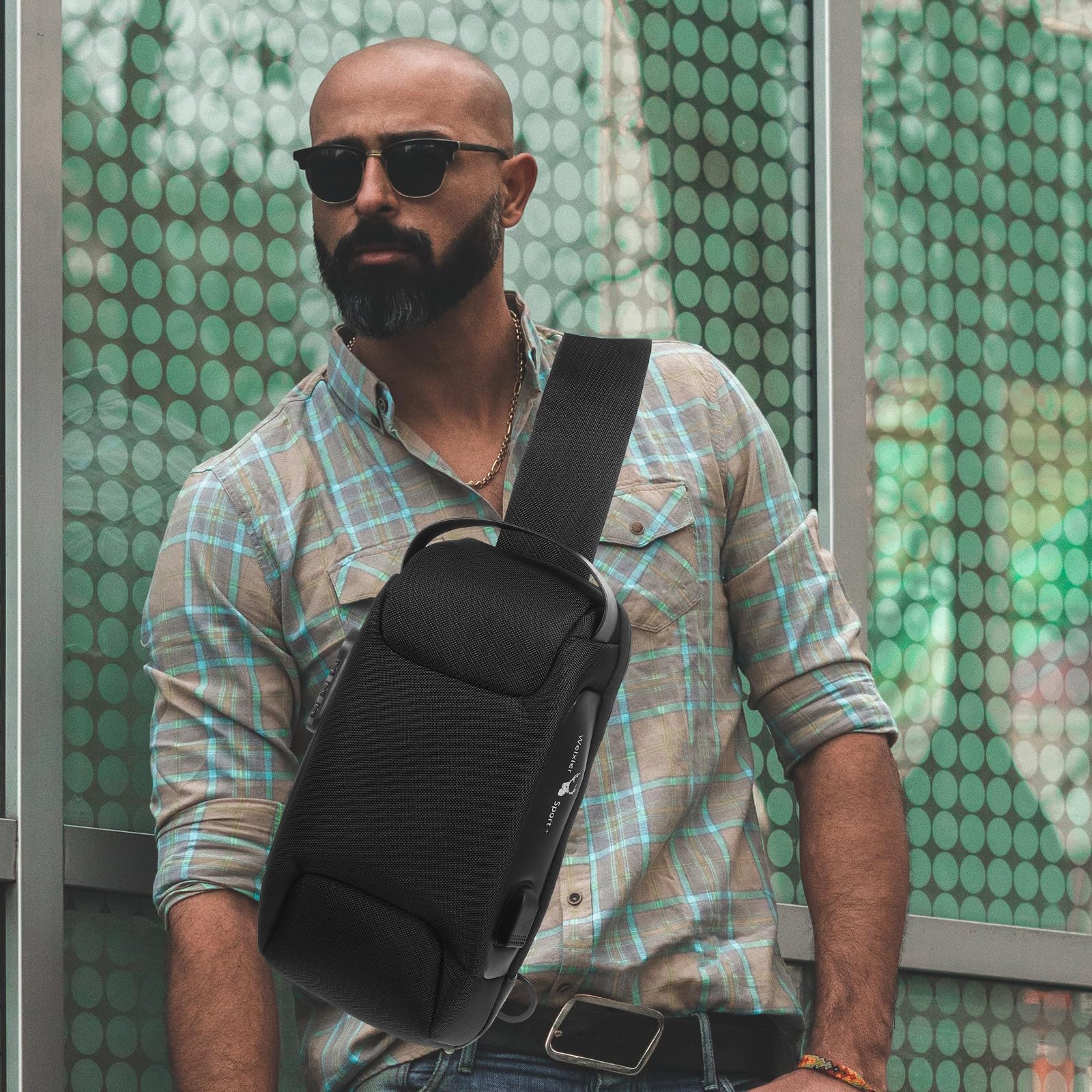 Borsa a Tracolla Antifurto da Uomo Oxford Lucchetto a Combinazione e Cerniera Robusta Borsa da Viaggio Leggera e Compatta per Uso Quotidiano e