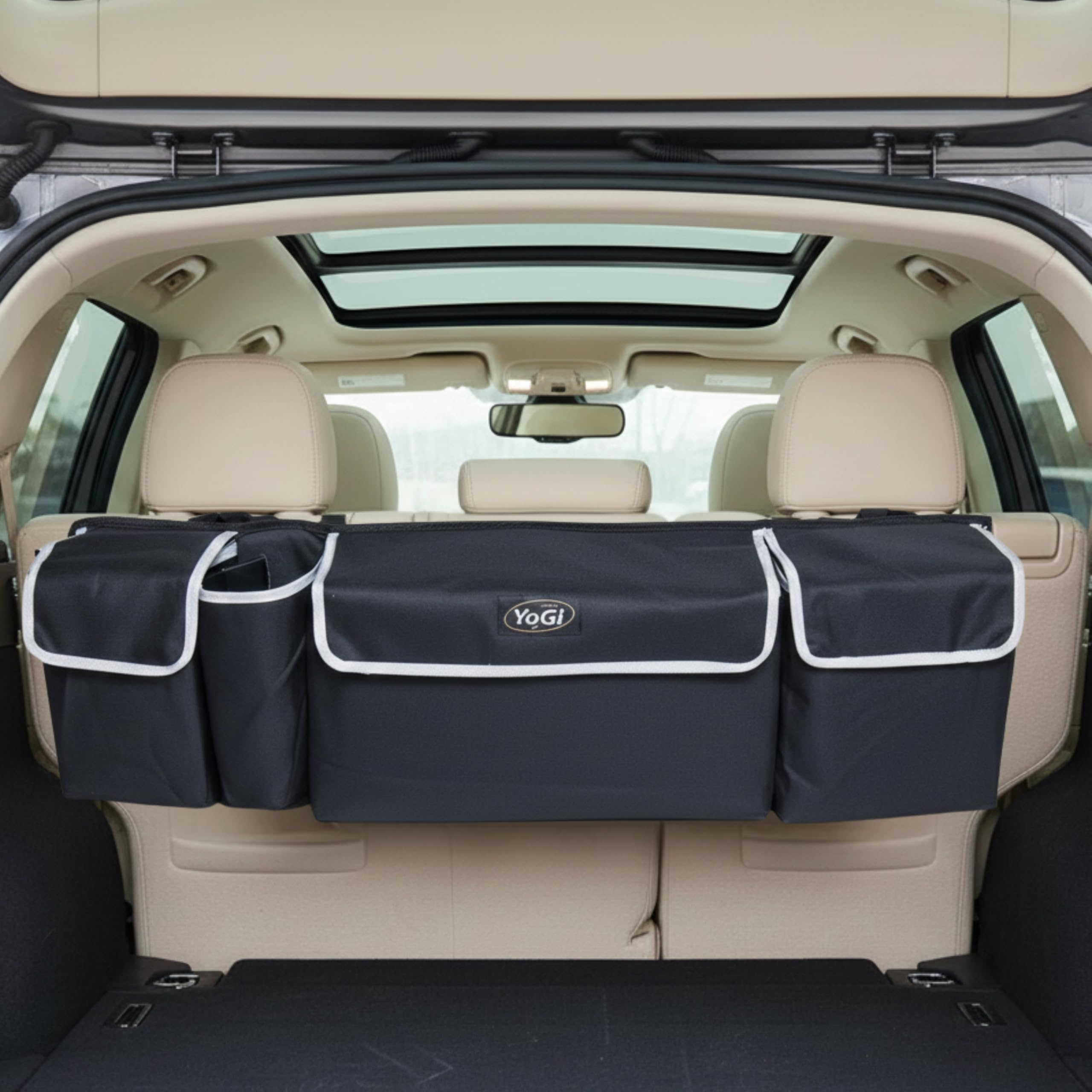 YoGi Prime Trunk and Backseat car Organizer, Trunk Storage Organizer Will Provides You The Most Storage Space Possible, Use It As A Back Seat Storage Car Cargo Organizer and Free Your Trunk Floor