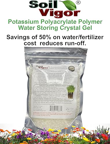 Miniatura 2 de El cristal de polímero de almacenamiento de agua de potasio ayuda a prevenir las plantas sobre y bajo riego, crea aireación del suelo (10)