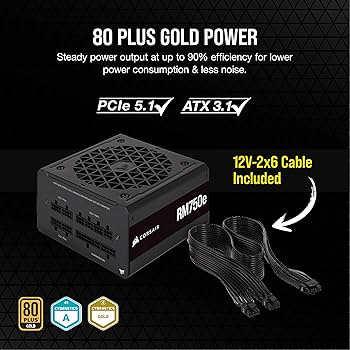 【新品・未開封】Corsair RM series RM750 RMe Series RM750e Fully Modular Low-Noise ATX Power Supply (JP)