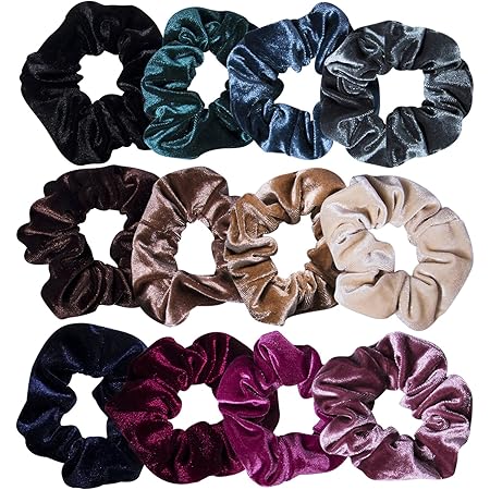 12 Pcs Hair Scrunchies Velvet Elastic 