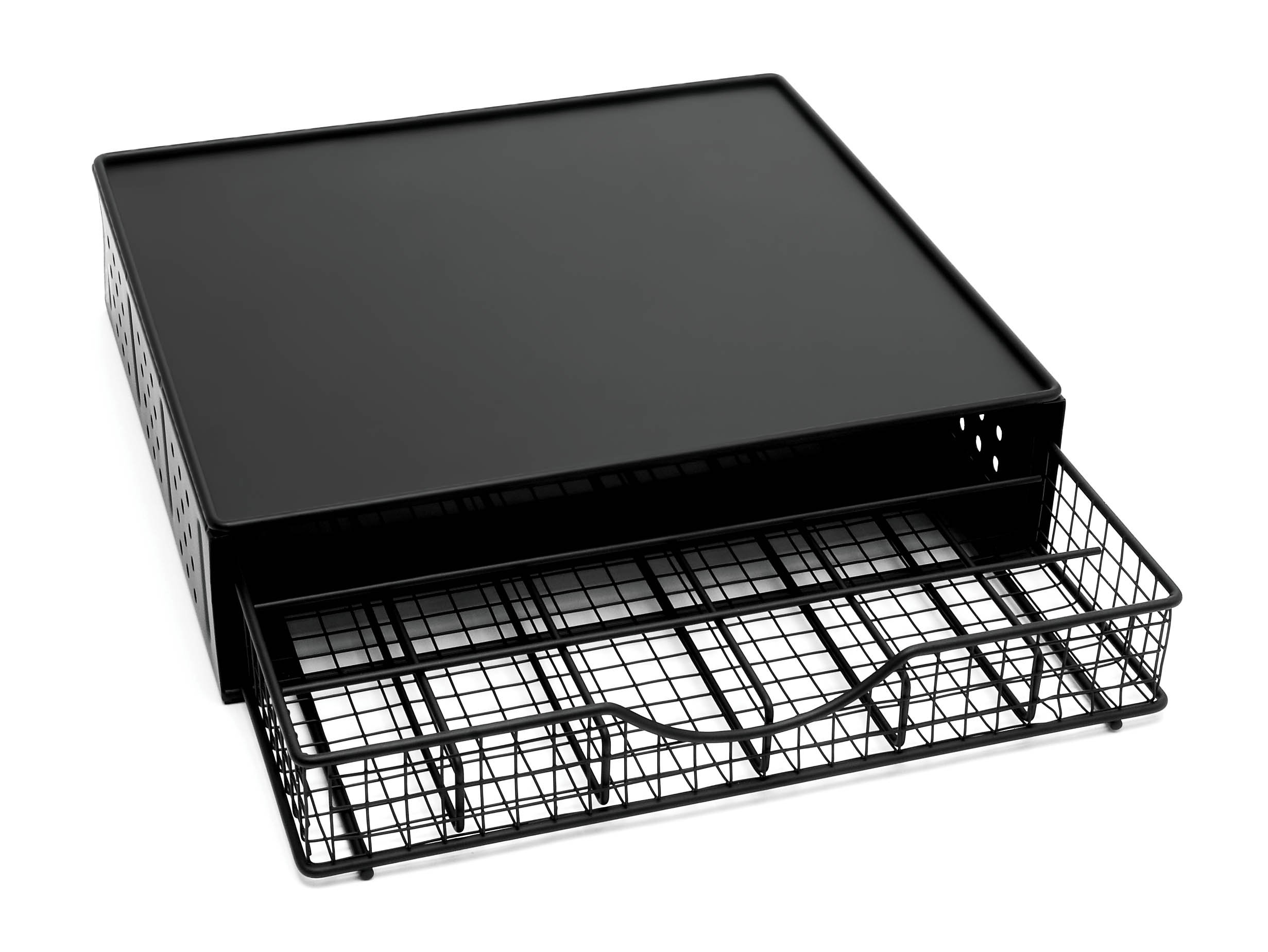 Lipper International 8662 Coffee Pod Storage Drawer with Stand, 36-Pod Capacity, Black