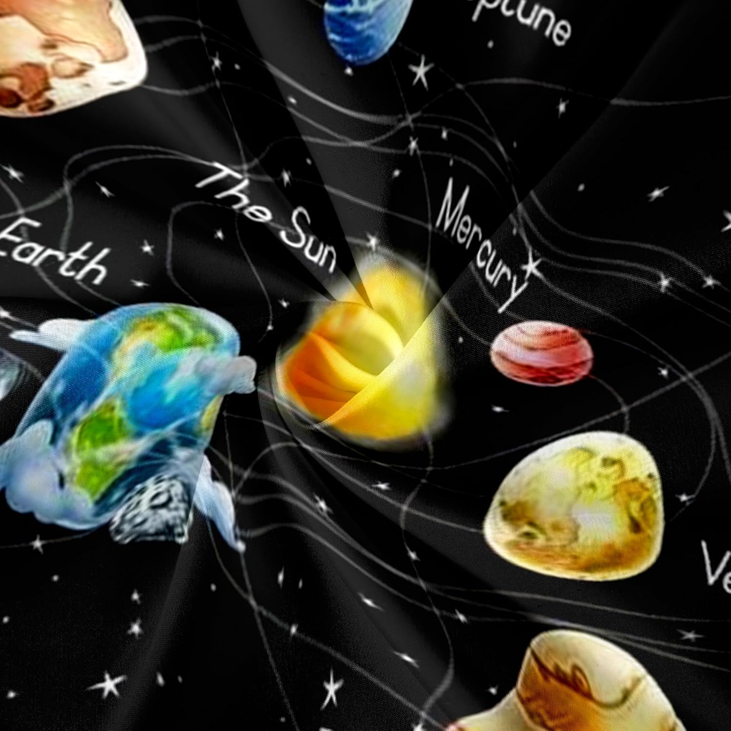 Twin Bedding Sets Space Comforter Sets for Boys Girls-3 Pieces Planets Bedding Set 1 Solar System Comforter and 2 Pillowcases for Kids Lightweight Microfiber for Bed Sofa - Image 3