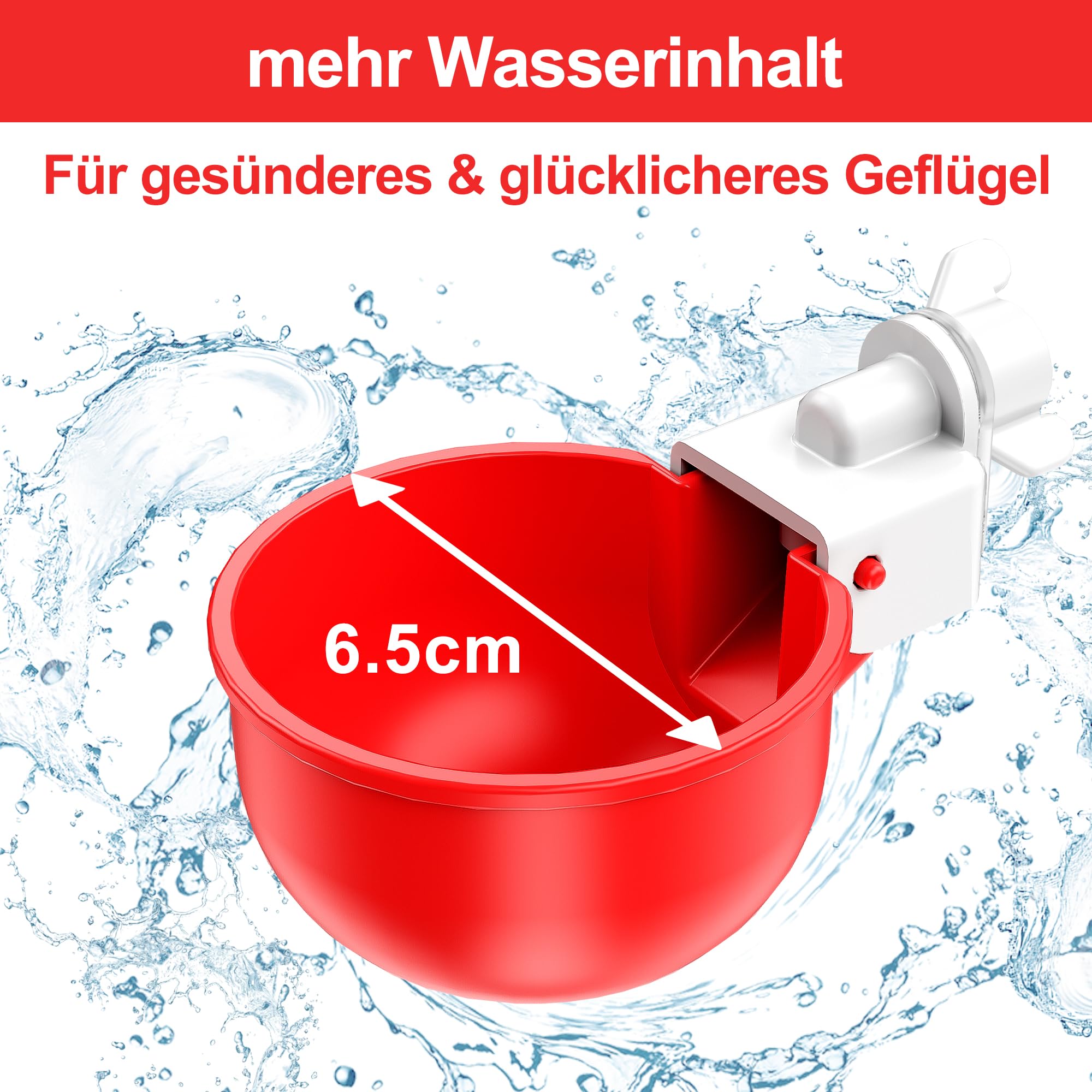 ZenxyHoC DIY Hühnertränke, 6 Stück Hühnerwasserbecher Hühnerwasserspender, Automatische Geflügeltränke Set für Hühner Enten Gänse Truthähne