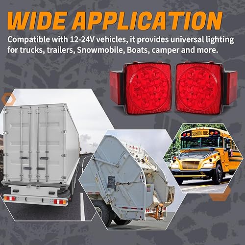 Miniatura 5 de Kit de luces LED sumergibles para remolque de 12 V, luces traseras superbrillantes para cámper, camión, RV, marina, motos de nieve de menos de 80
