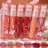 6Pcs Bear Lip Glaze Jelly Lipstick, Liquid Lipstick Cute Bear Lipgloss Moisturizing Lip Stain Plumping Water Lip Gloss Waterproof Long Lasting Cheek Rouge Tint Cosmetics Beauty Makeup