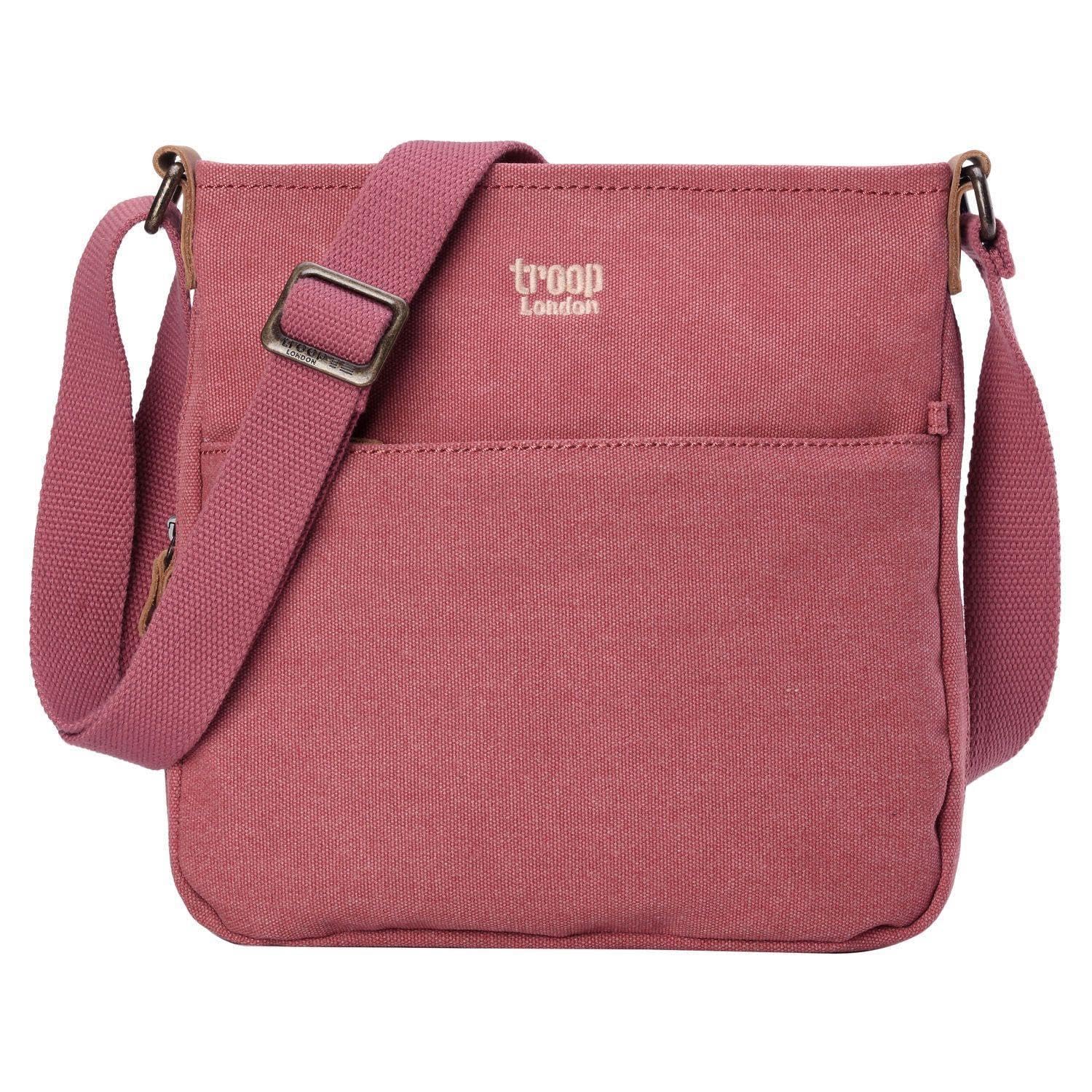 TRP0237 Troop London Classic Canvas Across Body Bag - Pink