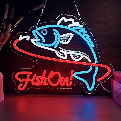 Fish On Neon Sign Go Fishing LED Signs for Wall