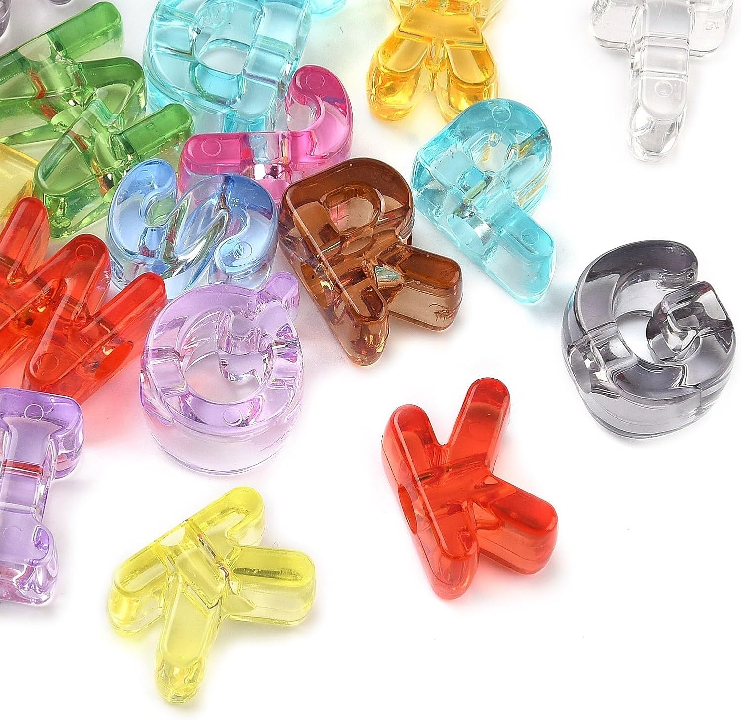 Elecrelive 170Pcs Translucent Letter Beads Acrylic Big Alphabet Beads