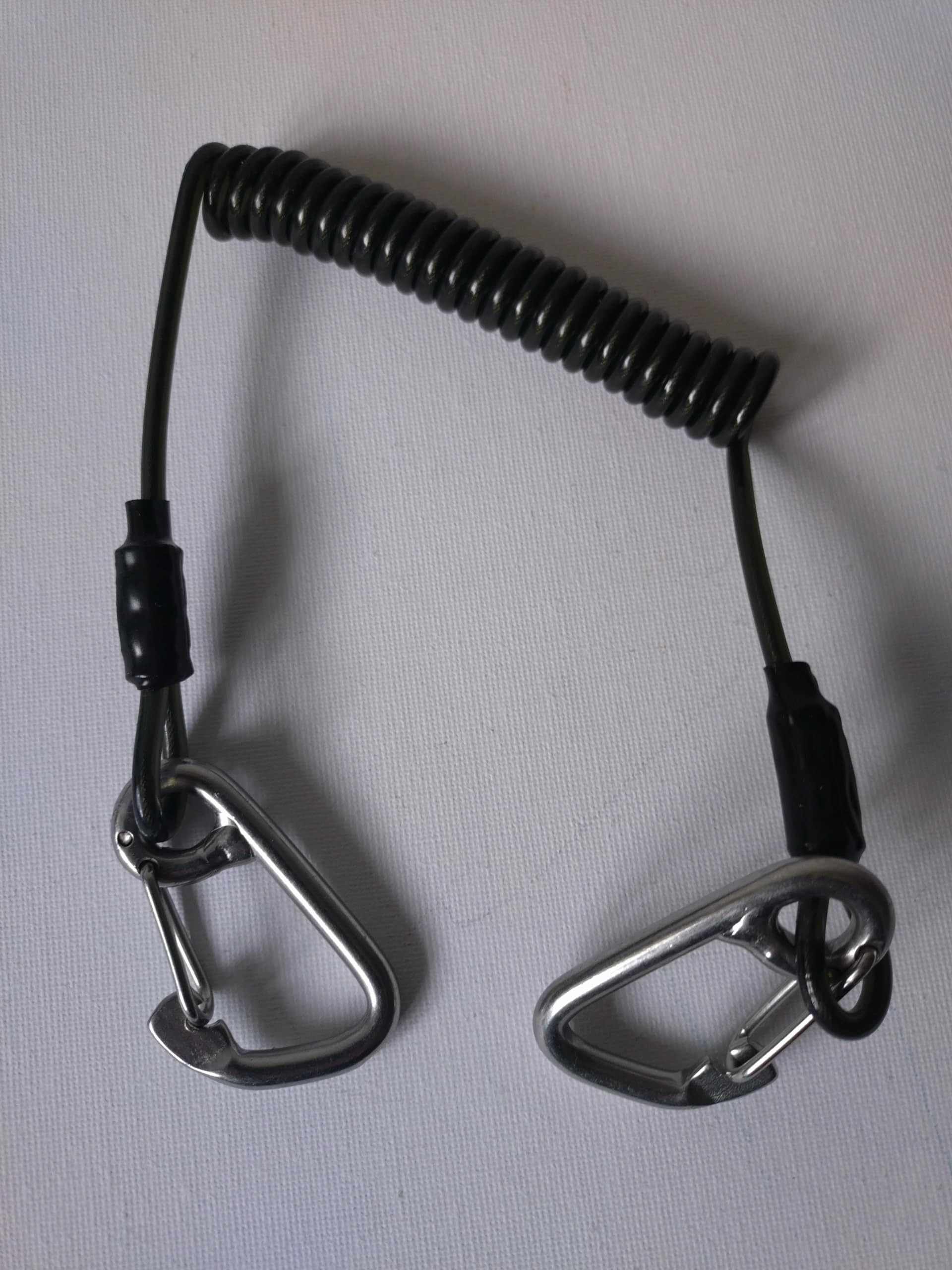 Bbi Ltd Blackbighook Tools Safety Lanyard 2 Loops Double Clips Coil Spring Wire - Bbi Heavy Duty 2 Strong Cables Attachments (Blackbighook)