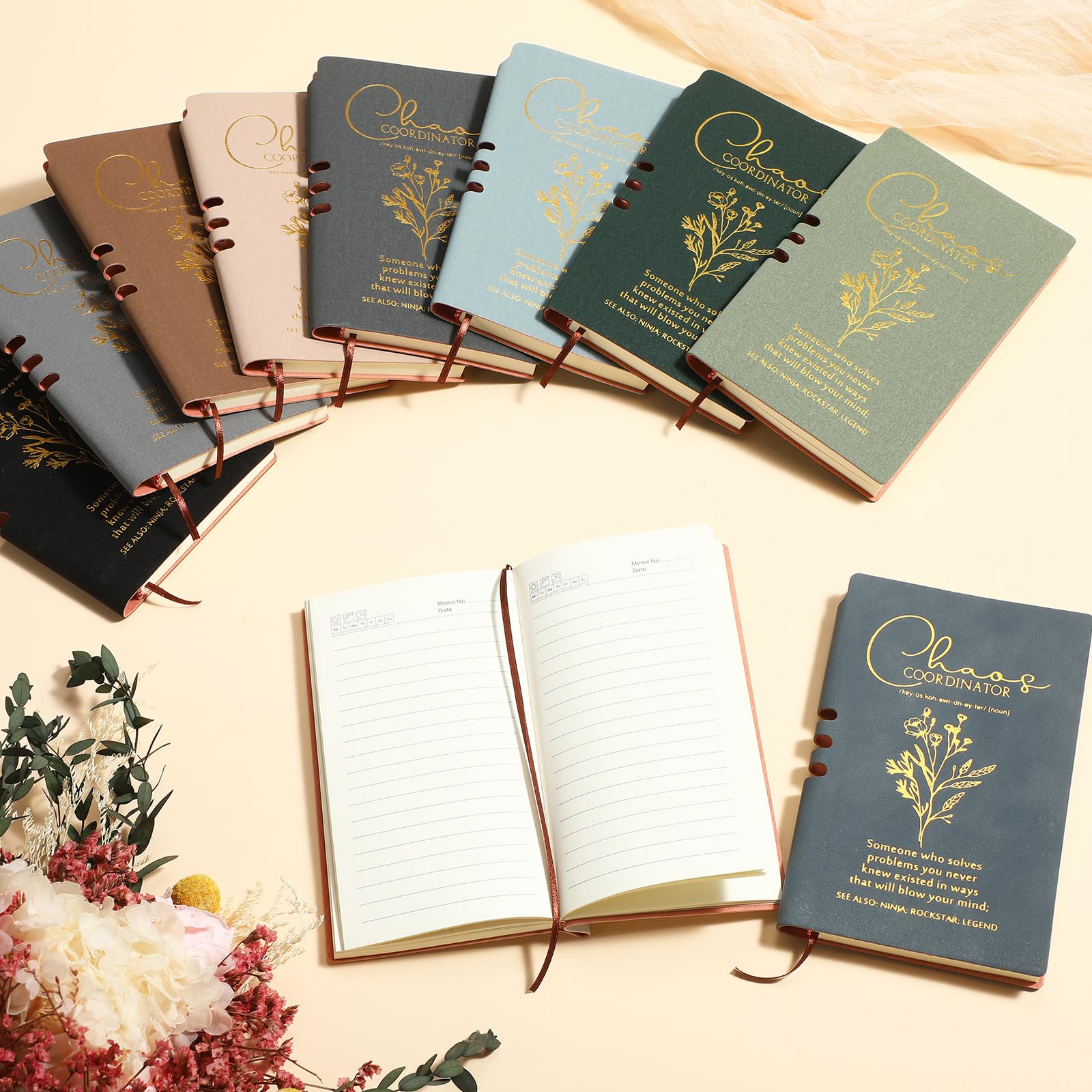 Watersay 10 quaderni per coordinatore del caos, idea regalo, formato A6, in pelle, per dipendenti, regalo di ringraziamento, regalo per ufficio, per donne, uomini, insegnanti, colleghi, leader,