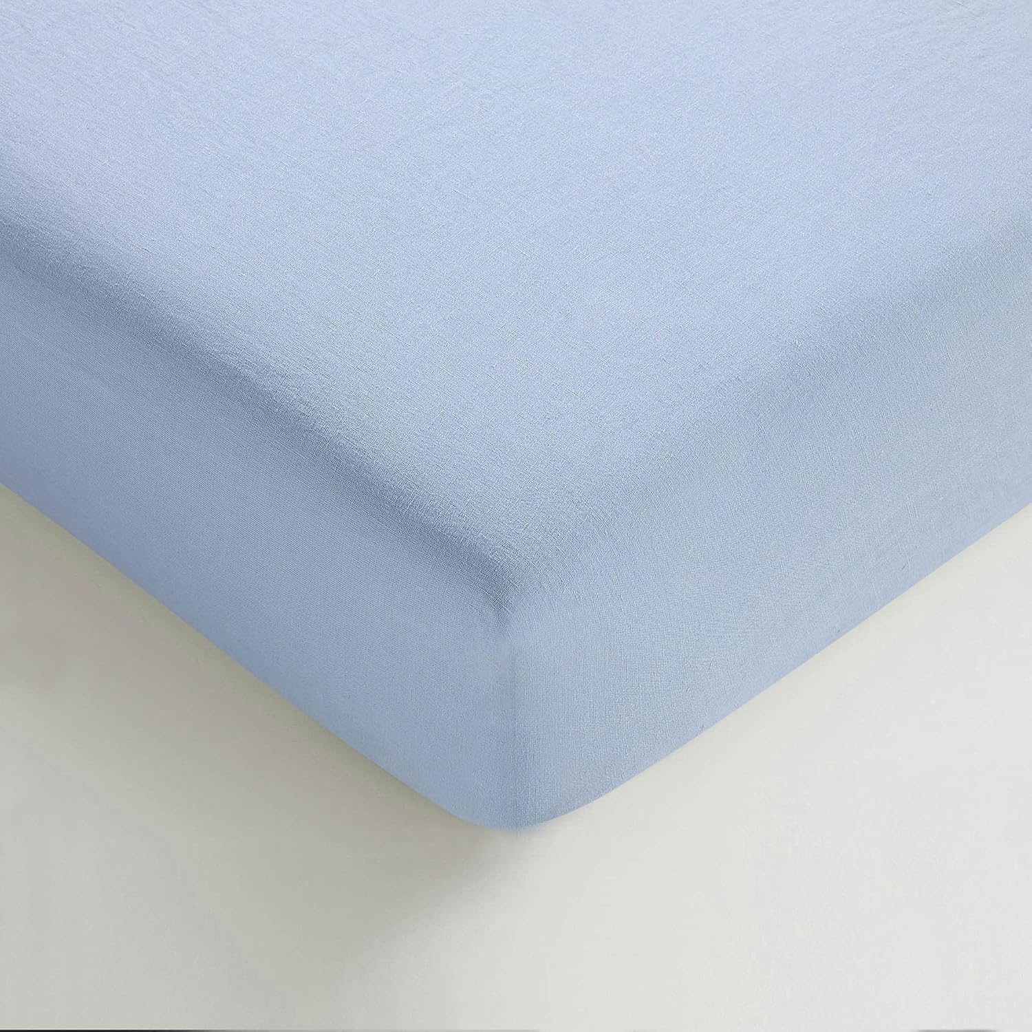 Sijo Stone Washed Organic French Linen Bed Sheet Set, GOTS Certified Organic, Best Cooling Linen Sheet Award by Sleep Foundation, 1 Flat Sheet Only (Sky, King/Cal King) image 2