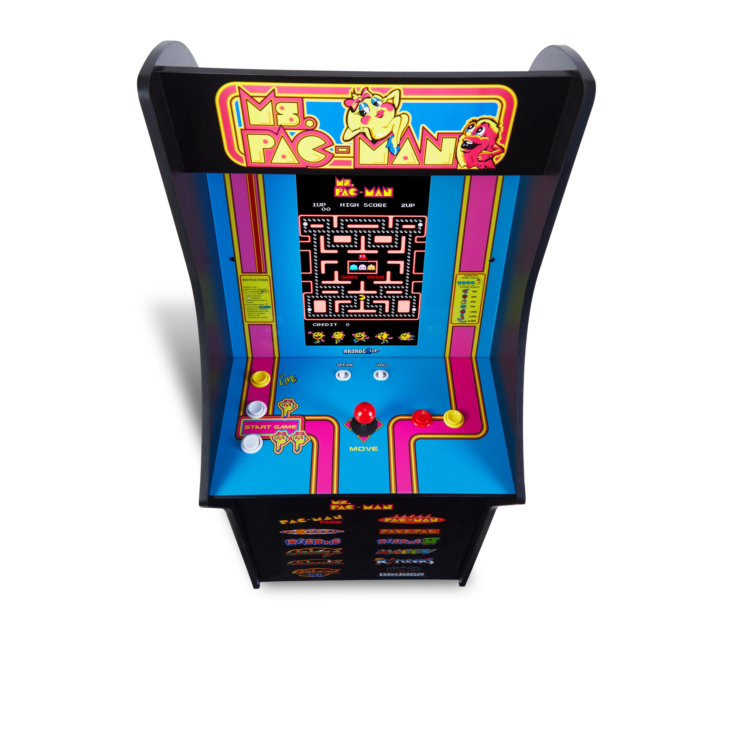 Arcade1Up Ms. PAC Man Classic SE Arcade-Spielautomat – 1,22 Meter Gehäuse, 13 Klassische Videospiele, 39,62 cm IPS-Display, einfache Montage, perfekt für Gaming zu Hause