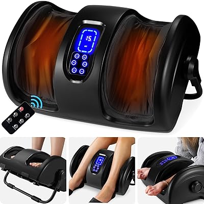 Best Choice Products Heated Shiatsu Foot Massager for Pain Relief, Plantar Fasciitis, Neuropathy, Blood Circulation w/Compact Design - Burgundy